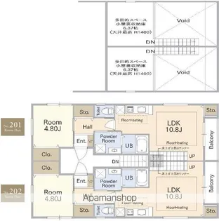 GRENCIAⅣ向原【202号室】の間取り