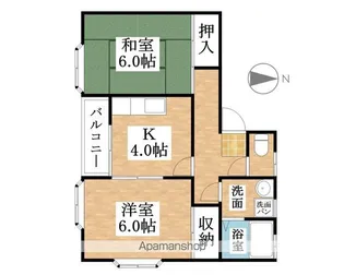 早川コーポⅡ【3F号室】の間取り