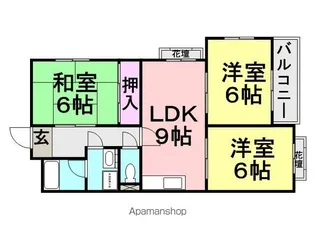 ヴィラリヴィエール【301号室】の間取り