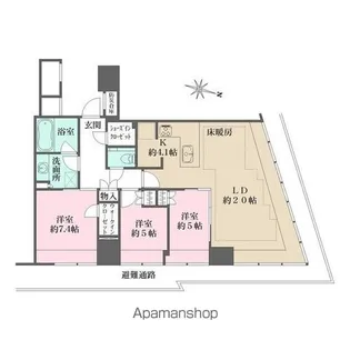 BRILLIA TOWER堂島【23階】の間取り