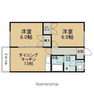 レビュー大雄A【105号室】の間取り