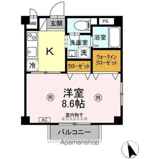 ビューティリメイン D棟【3階】の間取り