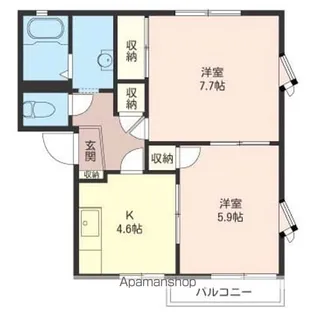 ドリームピアB【202号室】の間取り