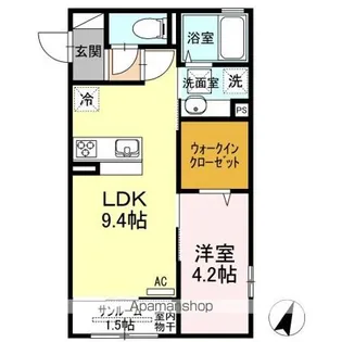 ラ シャンブル【2階】の間取り