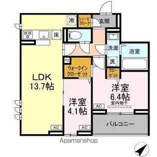 CLASSEUM都賀【1階】の間取り
