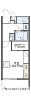 レオパレスらいちょう【101号室】の間取り