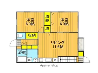 リバティーベル日和田【1階】の間取り