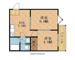 オーシャン高殿【304号室】の間取り