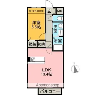 プランドールほなみ【2階】の間取り