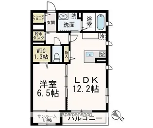 JARDIN(ジャルダン)涌波【101号室】の間取り