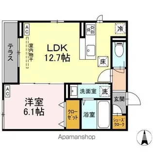 DーROOM小田原2丁目B【1階】の間取り