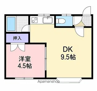クリスタルアップル【2階】の間取り