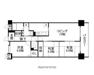 グレーシィ栗東オーブ【3階】の間取り