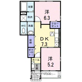 ポラリス・ガーデン ウエスト【1階】の間取り