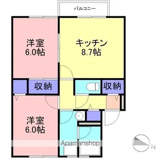 メゾンドOH【2A号室】の間取り