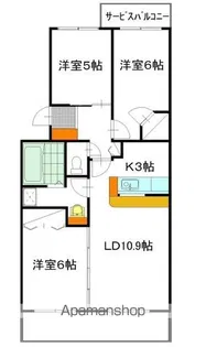 クレセール【205号室】の間取り