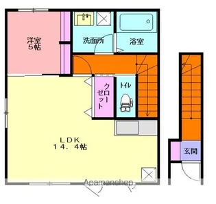 仮)山目字泥田長屋A【201号室】の間取り