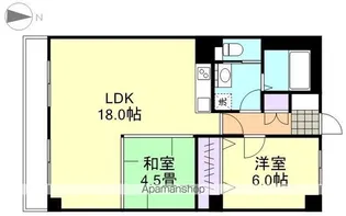ラ・ルート豊成【4階】の間取り