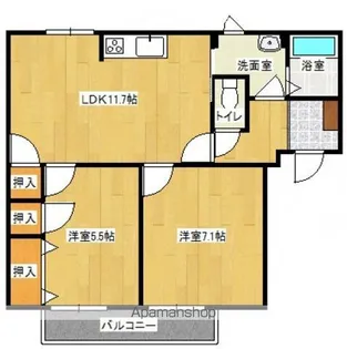 フレグランス渡村【2階】の間取り
