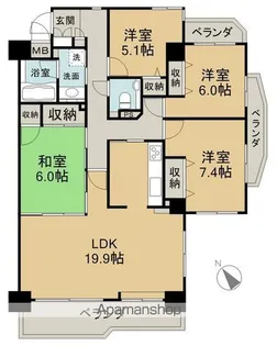 シャルマン古江【801号室】の間取り