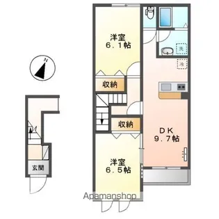 サンフォレスト オオクラ【2階】の間取り