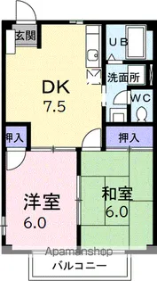 エクセルハイム穴橋【2階】の間取り