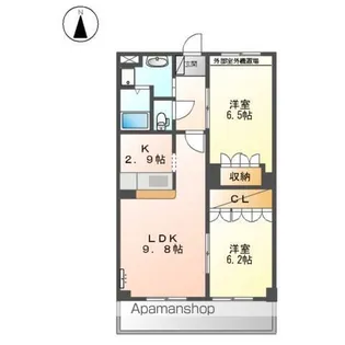 岐阜県岐阜市東鶉3丁目【アパート】の間取り