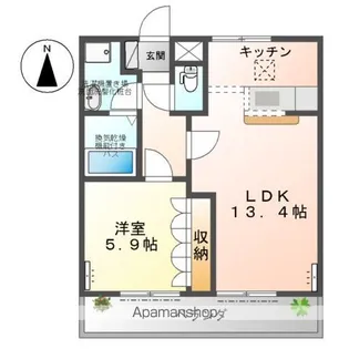 ユーパークA【1階】の間取り