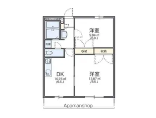 レオパレスLIGHTLIFEⅡ【202号室】の間取り