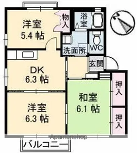 ハイツ楓 B棟【2階】の間取り