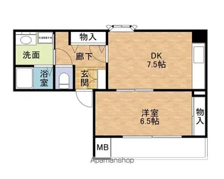 クレアトール岸本【4階】の間取り