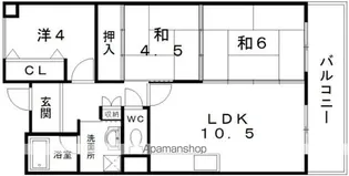 プリムローズ岸和田【2階】の間取り