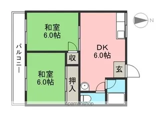 富裕美コーポ【2階】の間取り