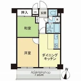 ライオンズマンション東片端【3階】の間取り
