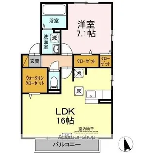 ベルレージュ D【1階】の間取り