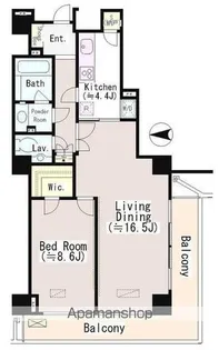 東京都渋谷区恵比寿4丁目【マンション】の間取り
