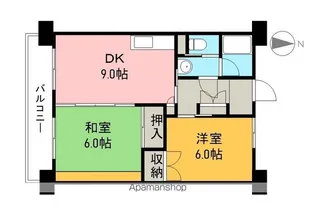 インペリアル西本Ⅱ【6階】の間取り