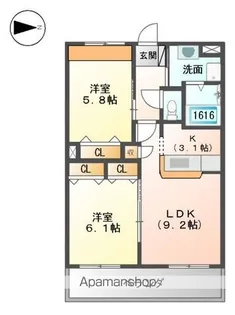 フォルビート田寺東【2階】の間取り