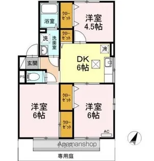 クレセント女池 B【1階】の間取り