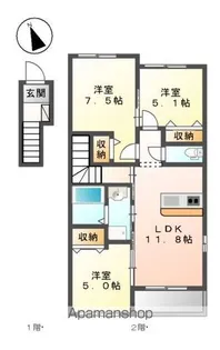 レークサイドⅡ番館【2階】の間取り
