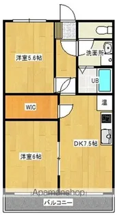 サンライズ若葉【201号室】の間取り