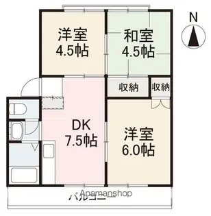 ニュークレインハイツC・D棟【C203号室】の間取り