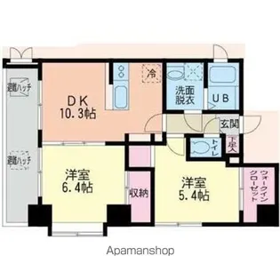 アンジュオル中央【401号室】の間取り