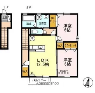 セジュールグランモア【2階】の間取り