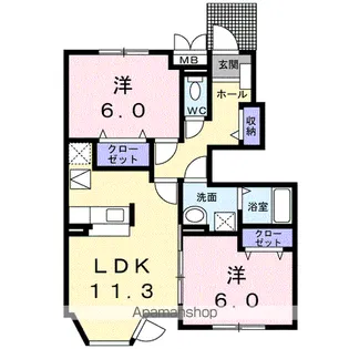 アルドーレ 五番館【1階】の間取り