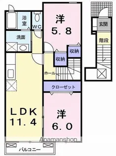 ビッグ シャトーB【2階】の間取り