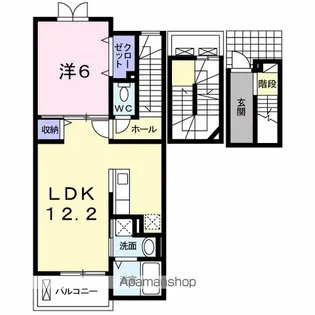 フィデール庚午【3階】の間取り