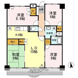 広島県福山市木之庄町3【マンション】の間取り