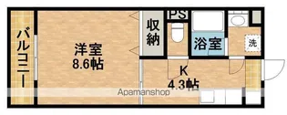 メゾンカネブン【206号室】の間取り