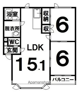 レジデンスプレール【2階】の間取り